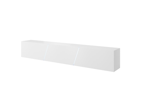 Mueble TV con 3 puertas de 240 cm o mueble alto con LED Maelie blanco PETITS-MEUBLES