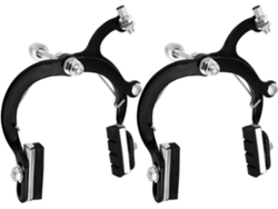 Juego de 2 pinzas de freno de llanta plegables negras para bicicletas.