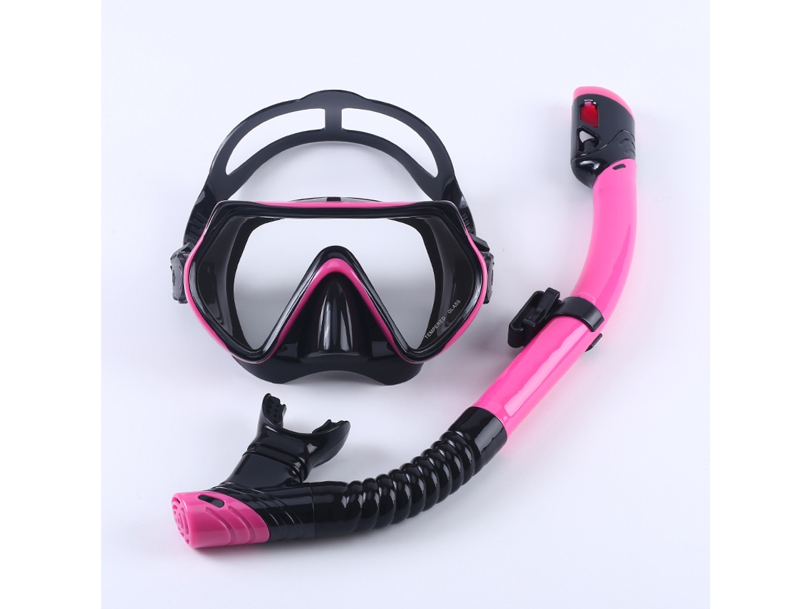 Gafas de natación, máscara de buceo de marco grande para hombres y mujeres, equipo de natación con tubo de snorkel.