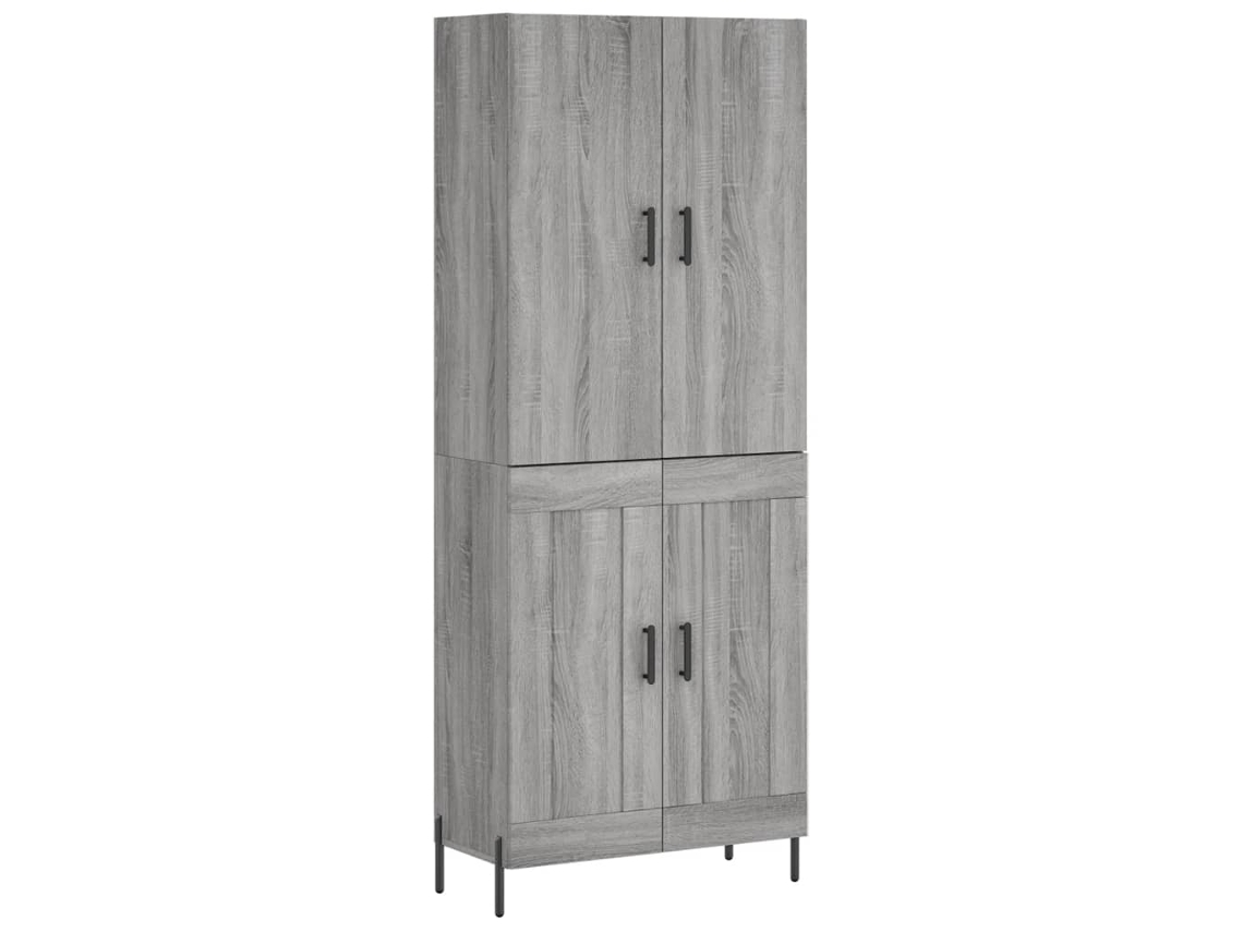 Aparador Alto Madera Contrachapada Gris Sonoma 69.5X34X180 cm VIDAXL