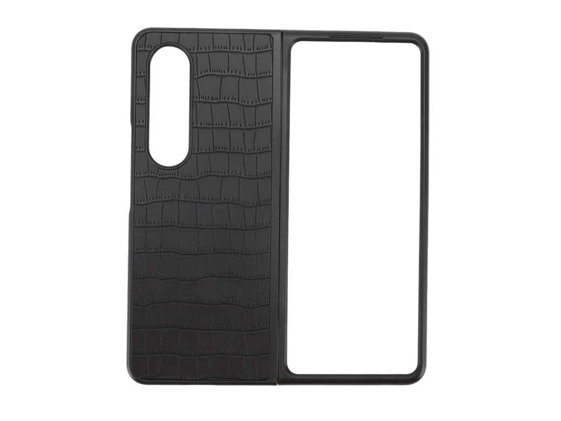 Capa De Telefone Com Tela Dobrável Anti-choque Anti-risco Couro Pu Para Samsung Galaxy Z Fold 4 Preto