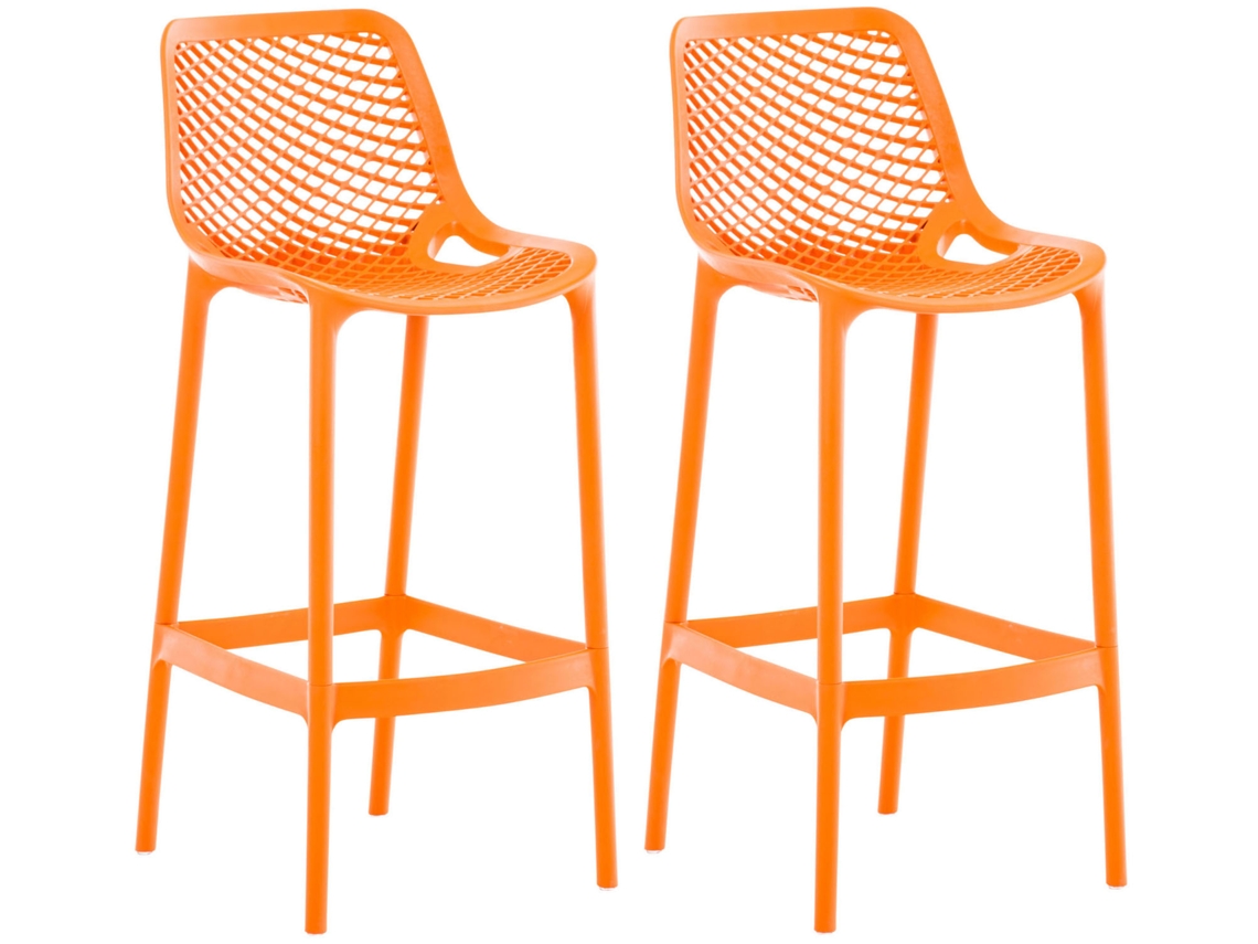 Conjunto de 2 taburetes de bar de exterior Air Naranja CLP