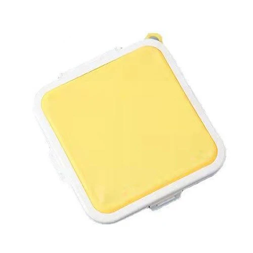 Viewleaf - Caja de silicona portátil reutilizable para sándwiches, apta para microondas, con asa para colgar, color amarillo