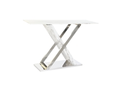 Consola Alexandra House Living de acero y cristal, 120x40x75cm