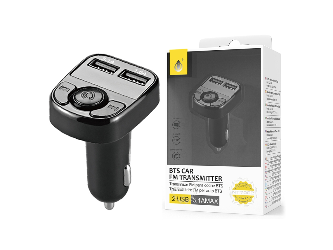 Transmisor ONE PLUS Auto NT7002 (3.1A Max - Negro)
