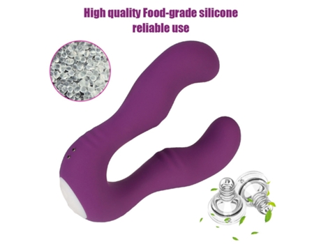 Vibrador de masaje de doble cabeza con control remoto inalámbrico para mujeres (rosa roja) YIZHOOD