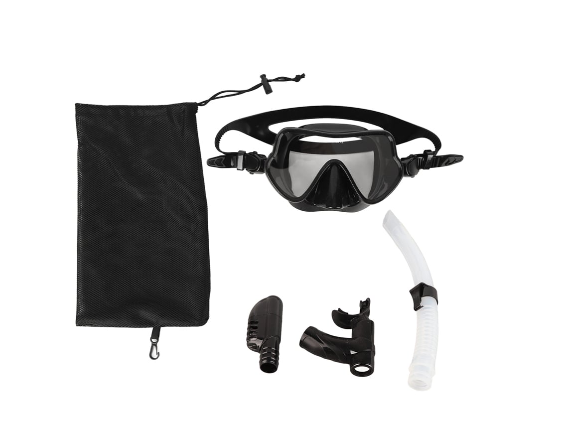 2026rebe-óculos De Mergulho Snorkel Plegáveis De Silicone Com Snorkel Seco Completo Equipamento De Snorkeling Para Adultos Preto