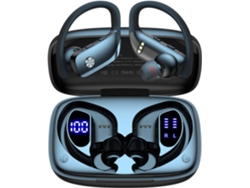 Auriculares Bluetooth JIAPEI 49h con micrófono, ganchos para las orejas, LED, modelo deportivo.