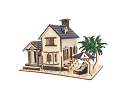 Maqueta 3d De Madera. Casita De Playa. 88 Piezas. 15x22x15 Cm.