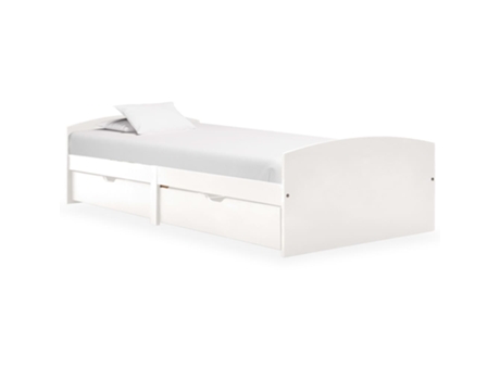 MAISON EXCLUSIVE Estructura de cama con 2 cajones 90x200 cm, pino macizo blanco