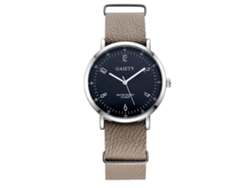 Reloj analógico de cuarzo para hombre con correa de PU, reloj de pulsera clásico de negocios Gaiety (gris)