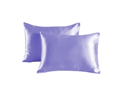 2Pack Fronha Cor Pura Fronha De Cetim Dupla Face Fronha De Seda Amoreira Para Pele-Lilás