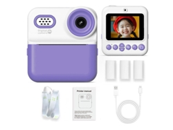 Cámara instantánea, cámara de impresión infantil con 4 rollos de papel de impresión de color (morado) Specment