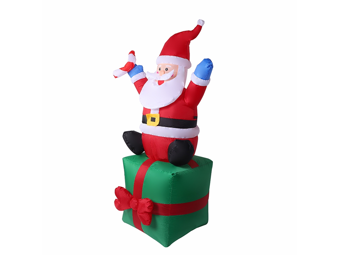 Adorno navideño inflable de Papá Noel de 1,80 m con luces