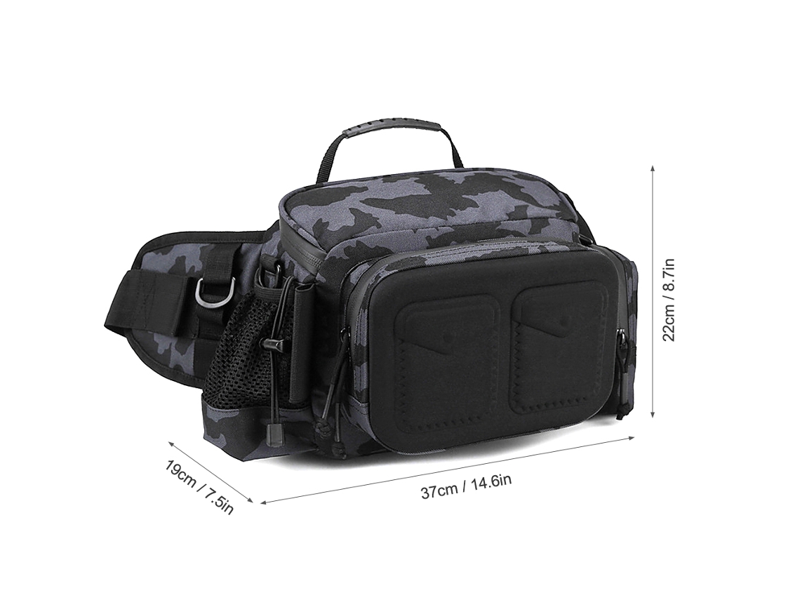 Bolsa De Equipo De Pesca Resistente Al Agua Bandolera Cruzada Mochila Cintura Para Lures Y Accesorios De Pesca