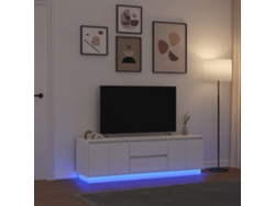 Mueble De Tv Con Luces Led Blanco 160,5x41x50 Cm