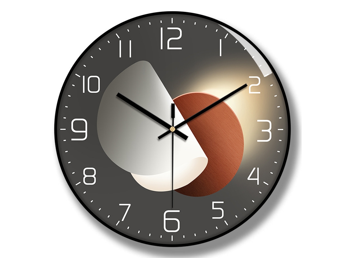 Reloj De Pared Moderno Y Elegante, De 30 Cm, Silencioso, Con Diseño Geométrico De Luces Y Sombras, De Cuarzo Redondo, Ideal Para Sala