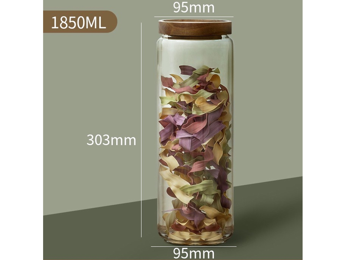 (1850 Ml) Recipiente De Vidrio Para Alimentos Con Tapa Sellada, Frasco De Vidrio De Estilo Posmoderno Clásico