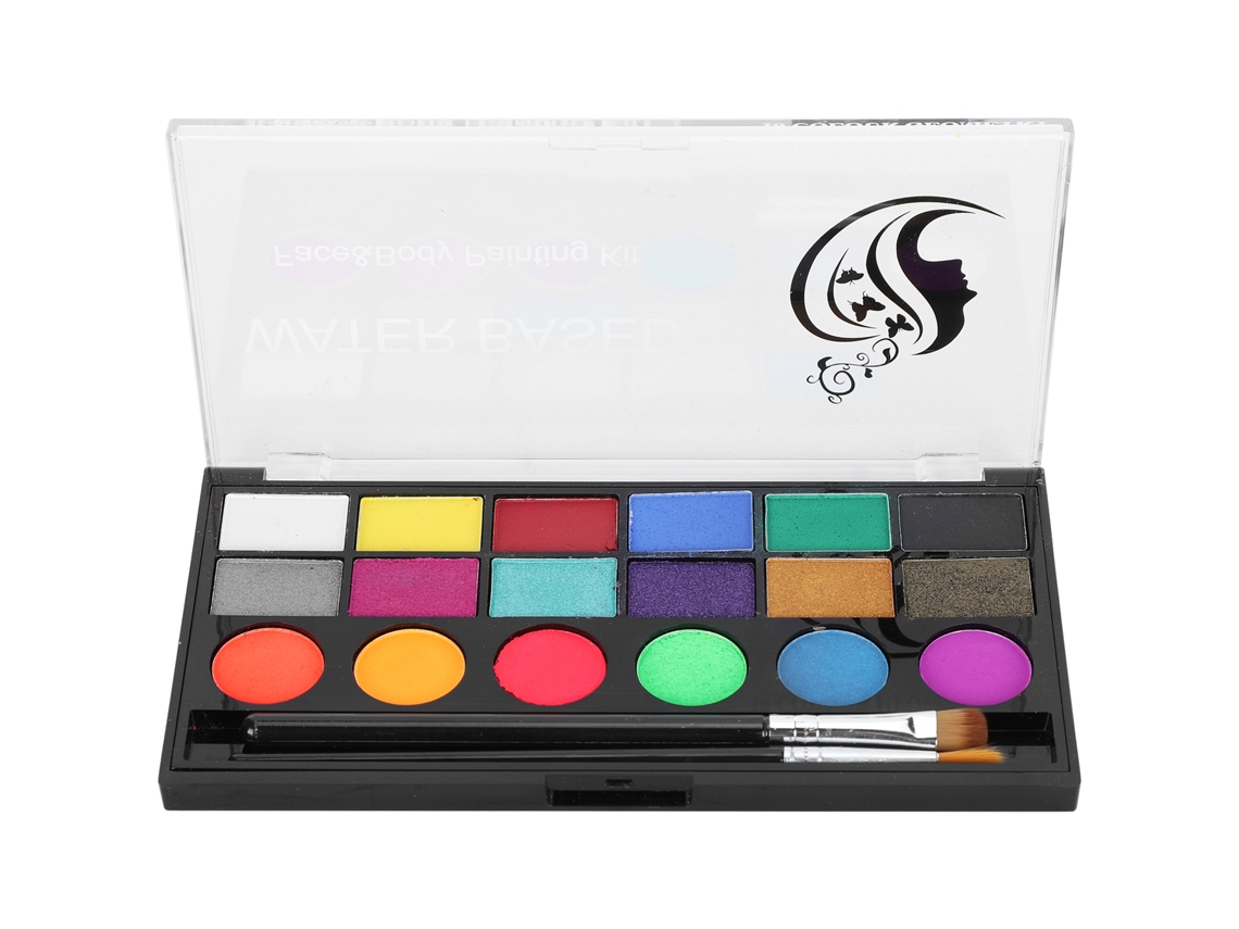 Pintura corporal y maquillaje facial con 18 colores