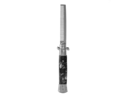 Peine De Pelo Plegable De Acero Inoxidable Con Resorte Navaja Para Aceite Bolso Peine De Estilo Negro