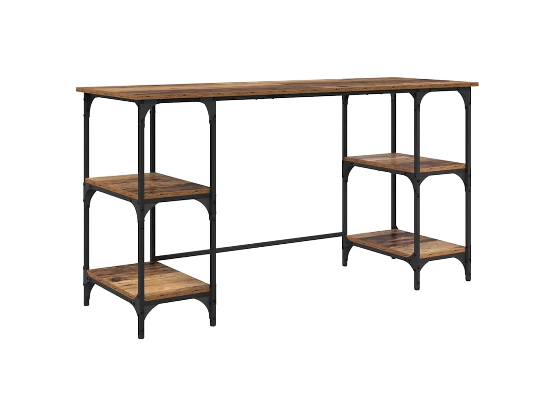 Mesa | Escritorio de madera antigua de 140 x 50 x 75 cm, madera tratada.