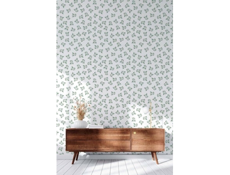 Papel de Pared SOKIOS Hojitas (220 x 270 - Papel - Verde)