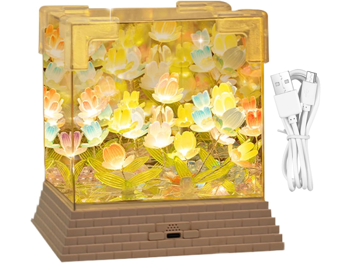 Lámpara LED con forma de flor de mar | Cubo creativo con iluminación LED floral, lámpara para habitación de bebé Gokoco