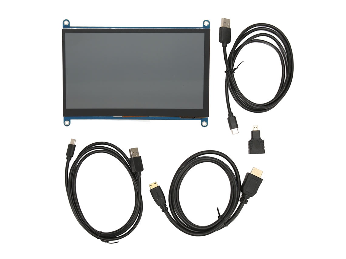 Monitor Táctil Capacitivo Ips De 7 Pulgadas Con Altavoces Duales Hdmi 1024x600 Para Raspberry Pi