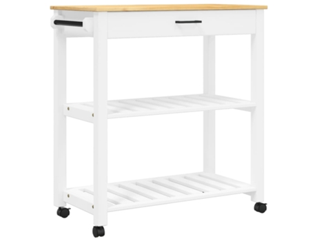 Carrito De Cocina VIDAXL Blanco Madera (84x40x90 cm)
