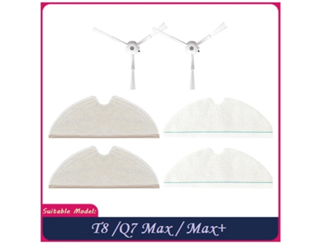 Peças de pano lavável com escova lateral para roborock t8/q7 max/max+