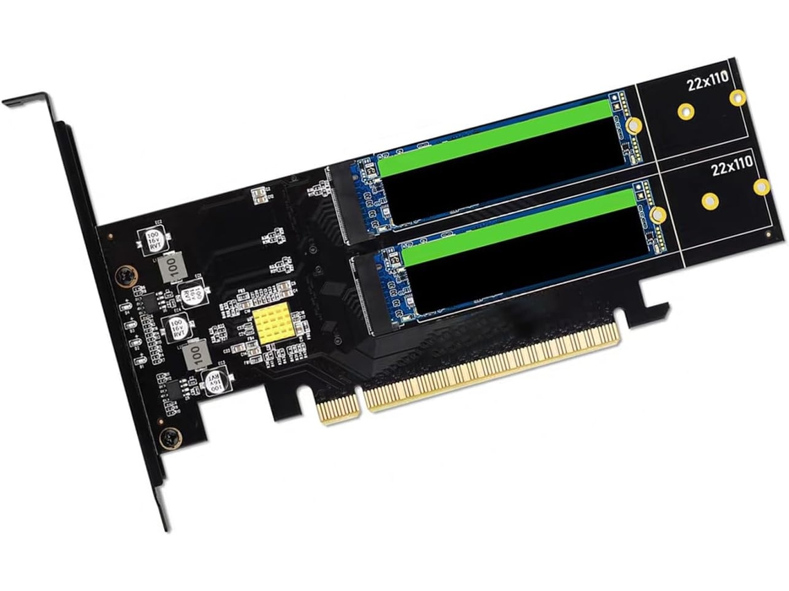 Tarjeta De Expansión Pcie X16 Nvme Para Ssd 22110 64gt/s Transferencia De Datos Rápida Ramificación A