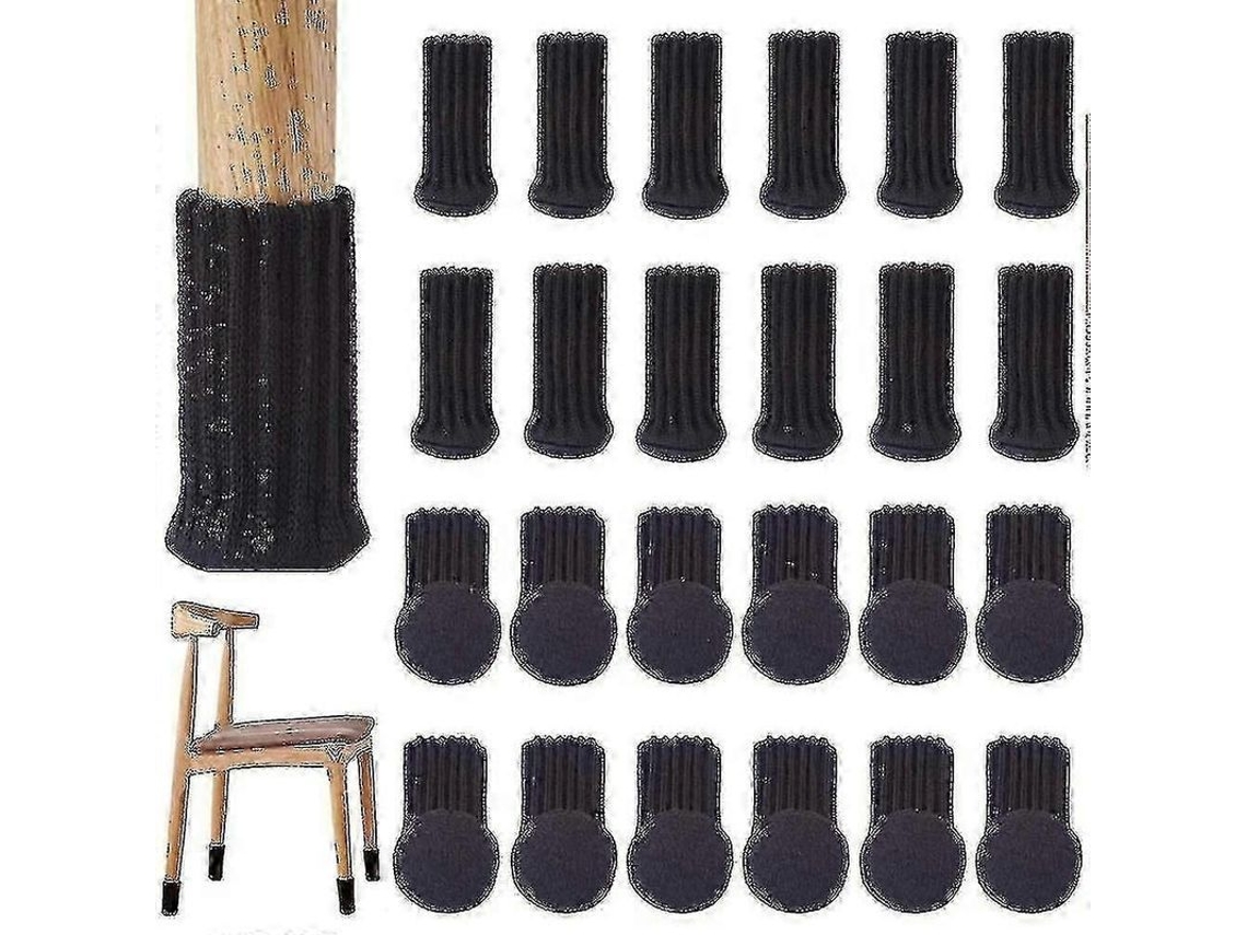 Protectores Para Patas De Muebles Para Suelos De Madera, 24 Unidades, Color Negro.