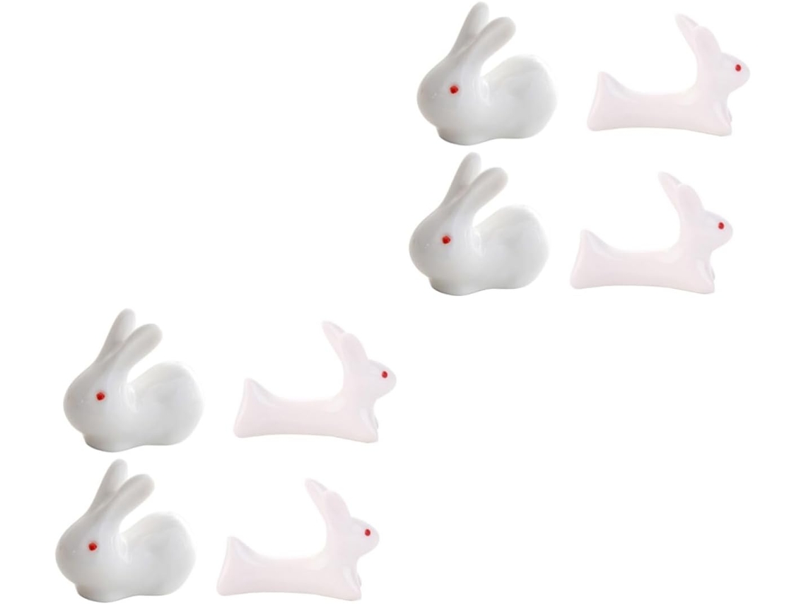 Decoraciones Para Ceremonias De Boda: reposa Conejo Porcelana: Reposaconejo Pascua, Figura En Miniatura,