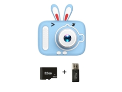 Cámara para niños con doble cámara frontal y trasera de alta definición de 2000 W y Pixel 32g Yizhood (Blue Rabbit)