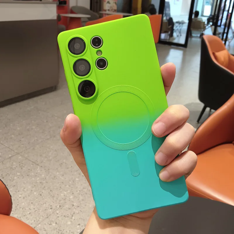 (galaxy S20 Ultra Azul-verde) Funda Protectora Samsung Magsafe, Cubierta De Lente De Cámara Degradada