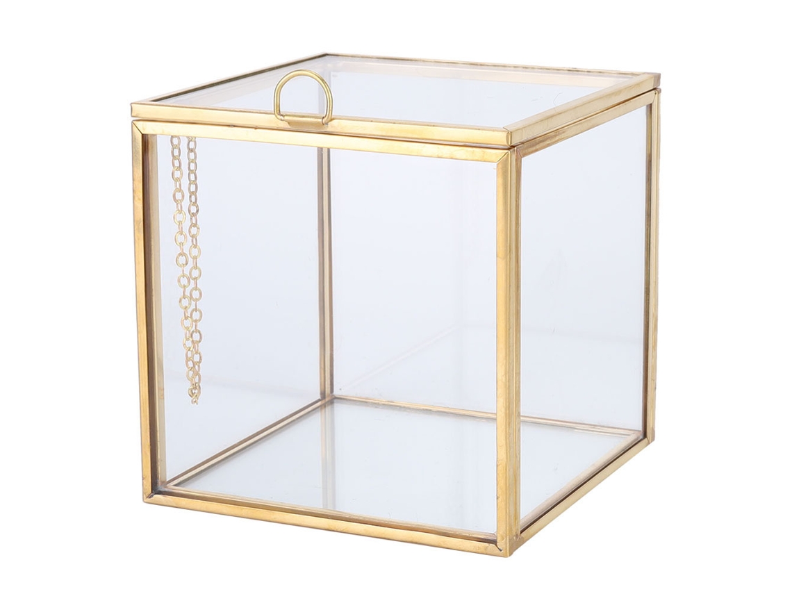 Maceta Geométrica De Vidrio Con Borde Dorado Para Plantas Suculentas. Contenedor Para Decoración Del Hogar Y El Jardín