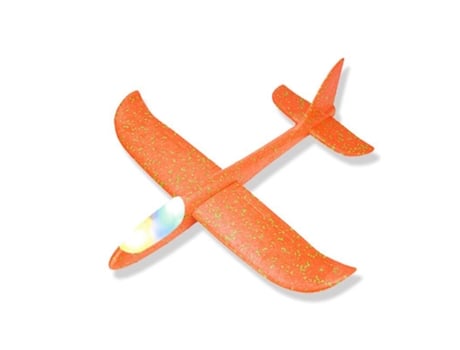 Juguete Modelo de Avión Giratorio de Espuma Que Lanza A Mano Y Máquina Luminosa Con Luz Naranja