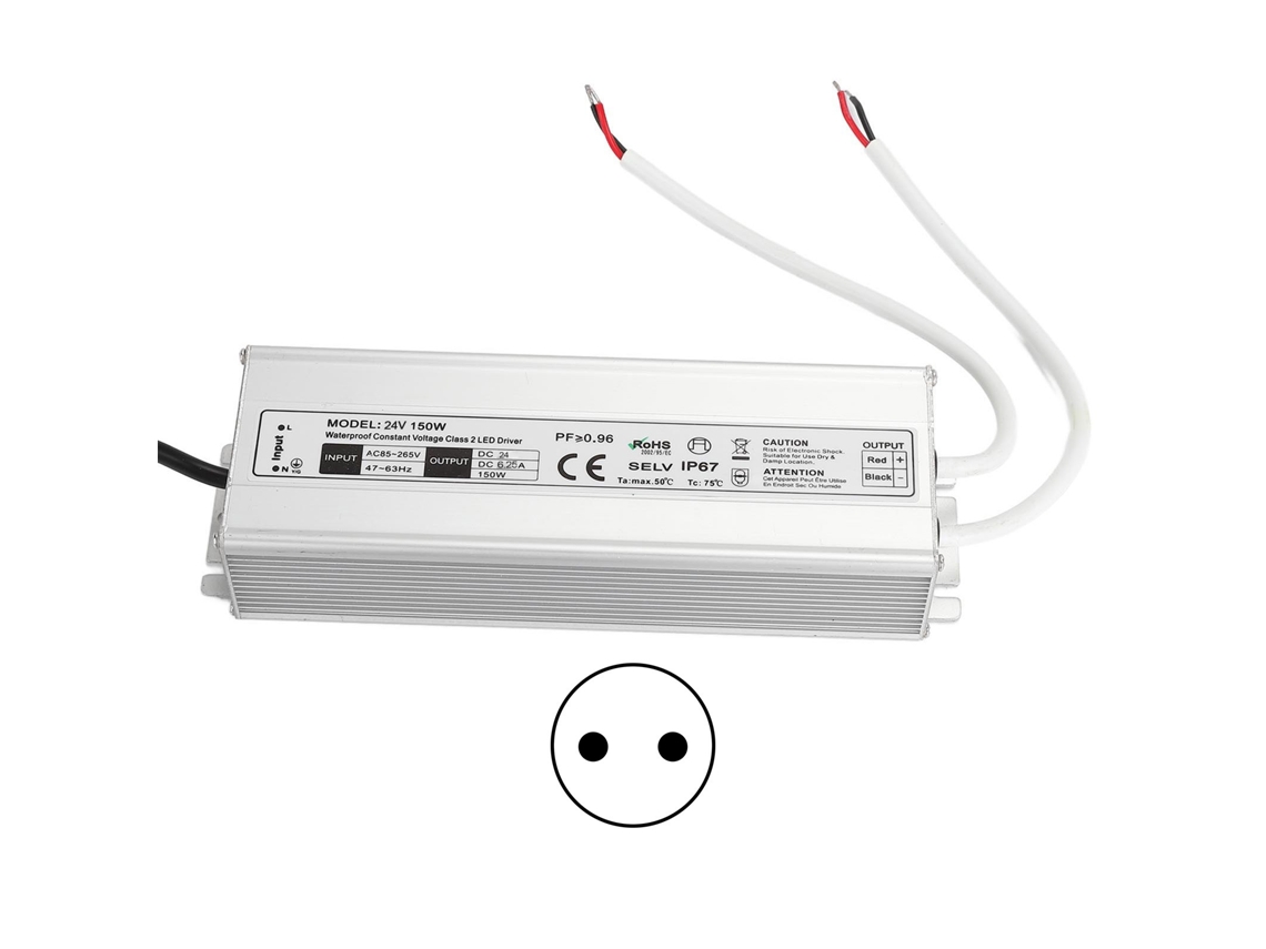 Controlador LED impermeable IP67 de 150 W con transformador de voltaje constante