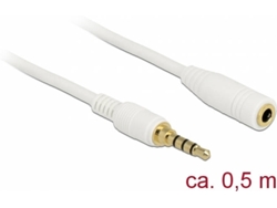 Cable de Audio DELOCK (Jack 3.5mm - 50 cm - Blanco)