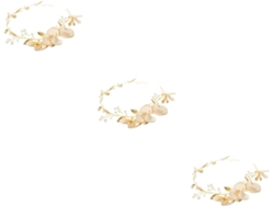 Tiara Floral De 3 Piezas Con Oro Y Elegante Diadema De Boda, Accesorio Para El Cabello