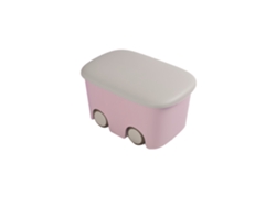 Caja de Ordenación Infantil Multiusos Bicolor Con Ruedas Almacenamiento Rosa Claro 45 L