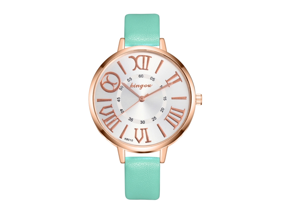 Reloj Analógico Sencillo Para Mujer Zhoulianfa Con Correa De Piel Sintética Y Movimiento De Cuarzo (menta)