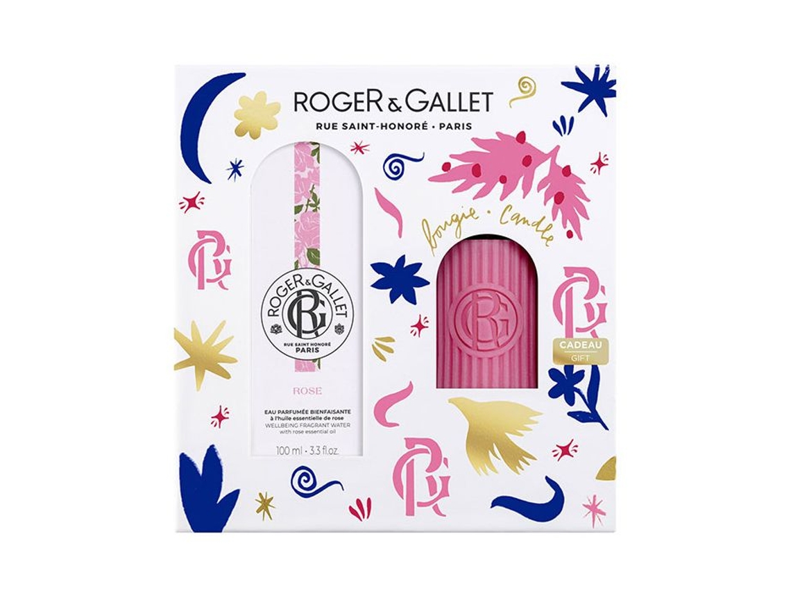 Agua perfumada Roger Gallet Charitable Pink Chest 100 ml y su vela perfumada Rogergallet