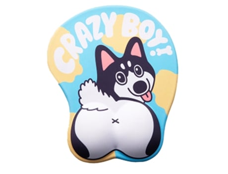 Alfombrilla de ratón para animales con soporte para la muñeca Gel ergonómico antideslizante 3D Pet Butt Mat para regalo