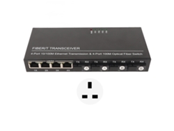 Conmutador De Fibra Sfp De 8 Puertos 10/100m Adaptable, Led, Ethernet Óptico, Plug And Play, Enchufe Británico