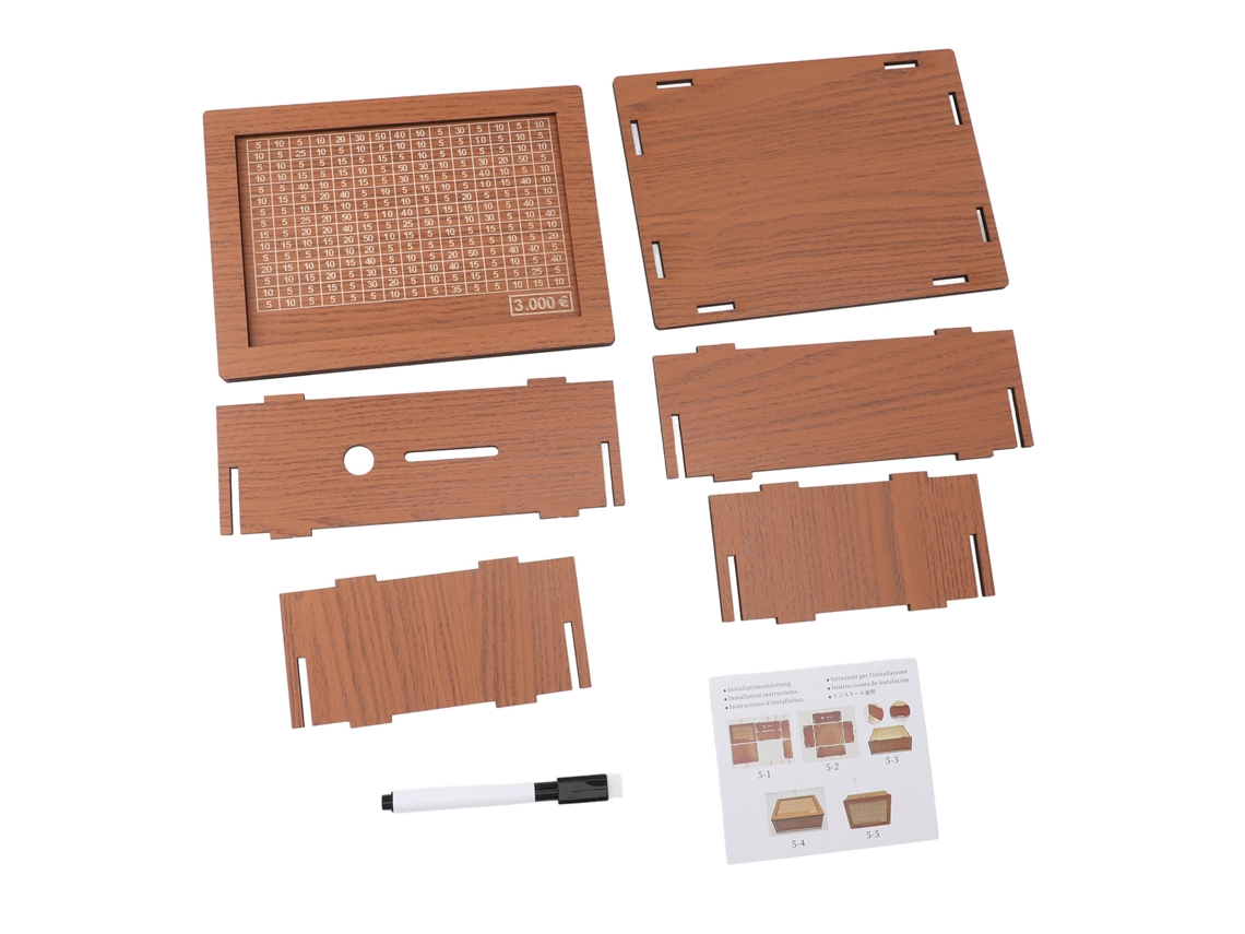 Caja De Dinero De Madera Con Contador Para Adultos Y Niños Hucha Para Ahorros 3000 Euro