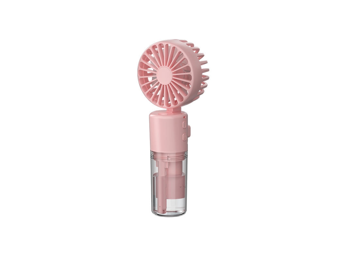 Ventilador nebulizador de agua 2 en 1 Eifson, 4 velocidades, plegable 180°, con depósito de agua extraíble (rosa)