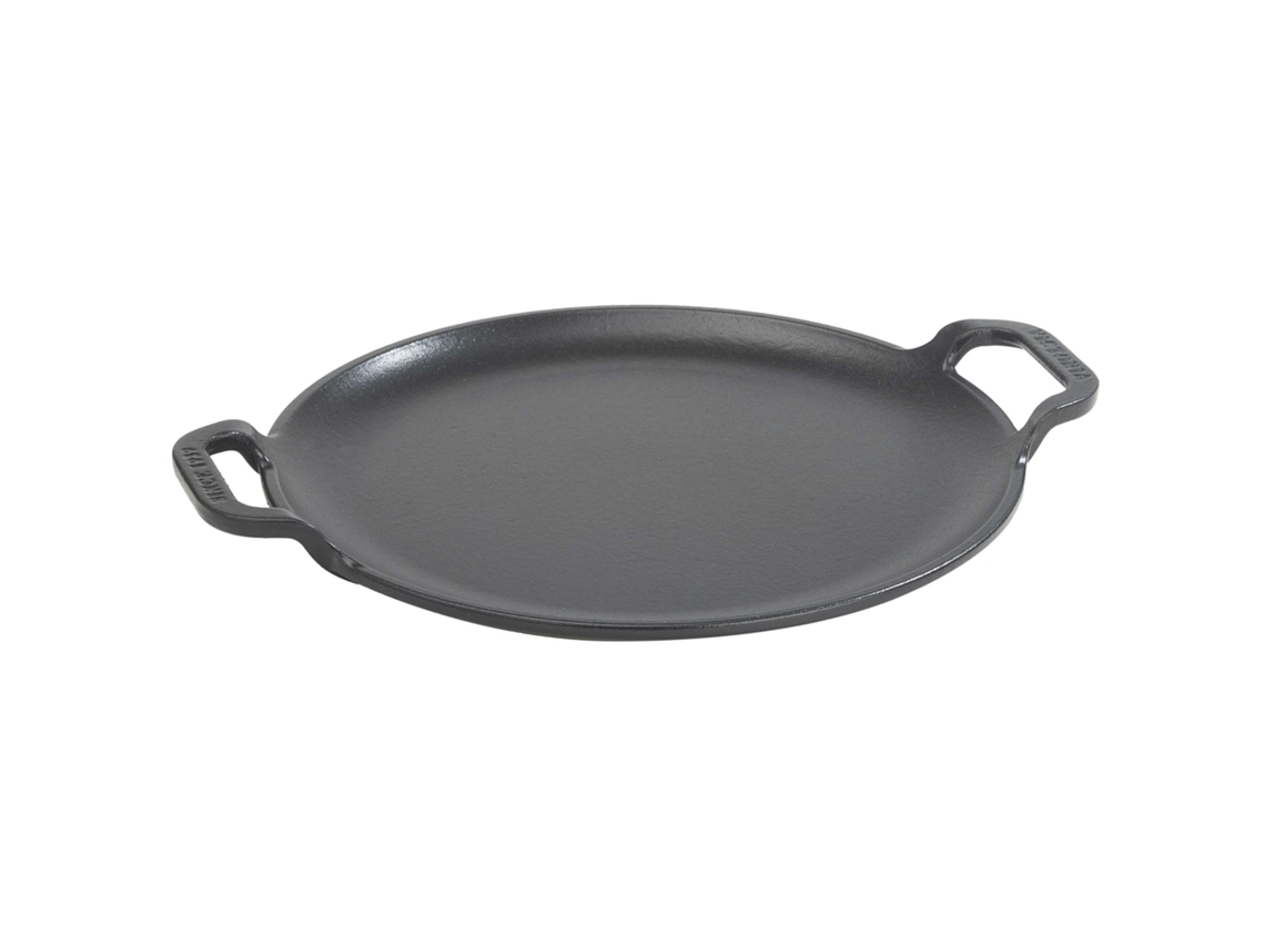 Plancha Cocina Para Pizza Hierro Fundido Esmaltado Inducción Sartén 25cm Fuego, Barbacoa, Horno Victoria 38328 Negro