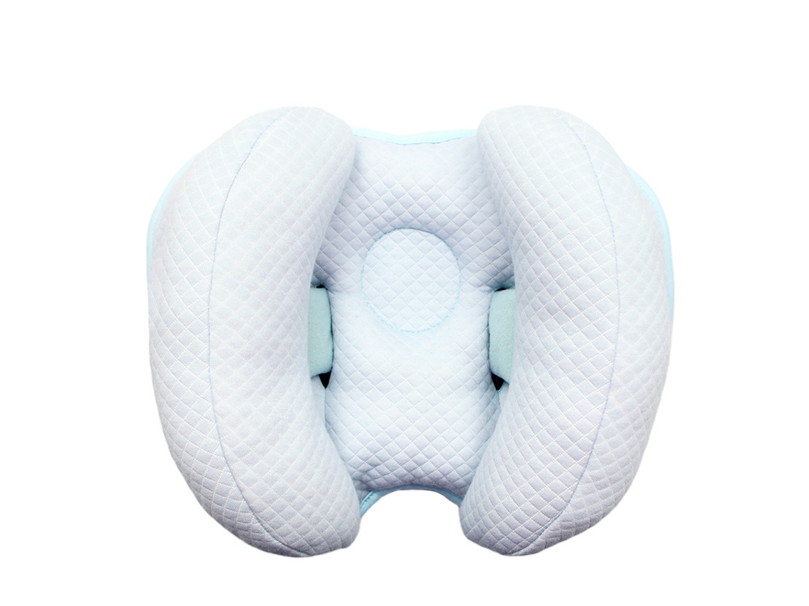 Cojín de soporte cervical para bebé, cojín para cochecito, extraíble (azul cielo) Spqment