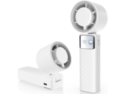 Ventilador De Mano (blanco) - Mini Ventilador Plegable - Velocidad Del Viento Ajustable - Pantalla Led - Batería De 4000 Mah